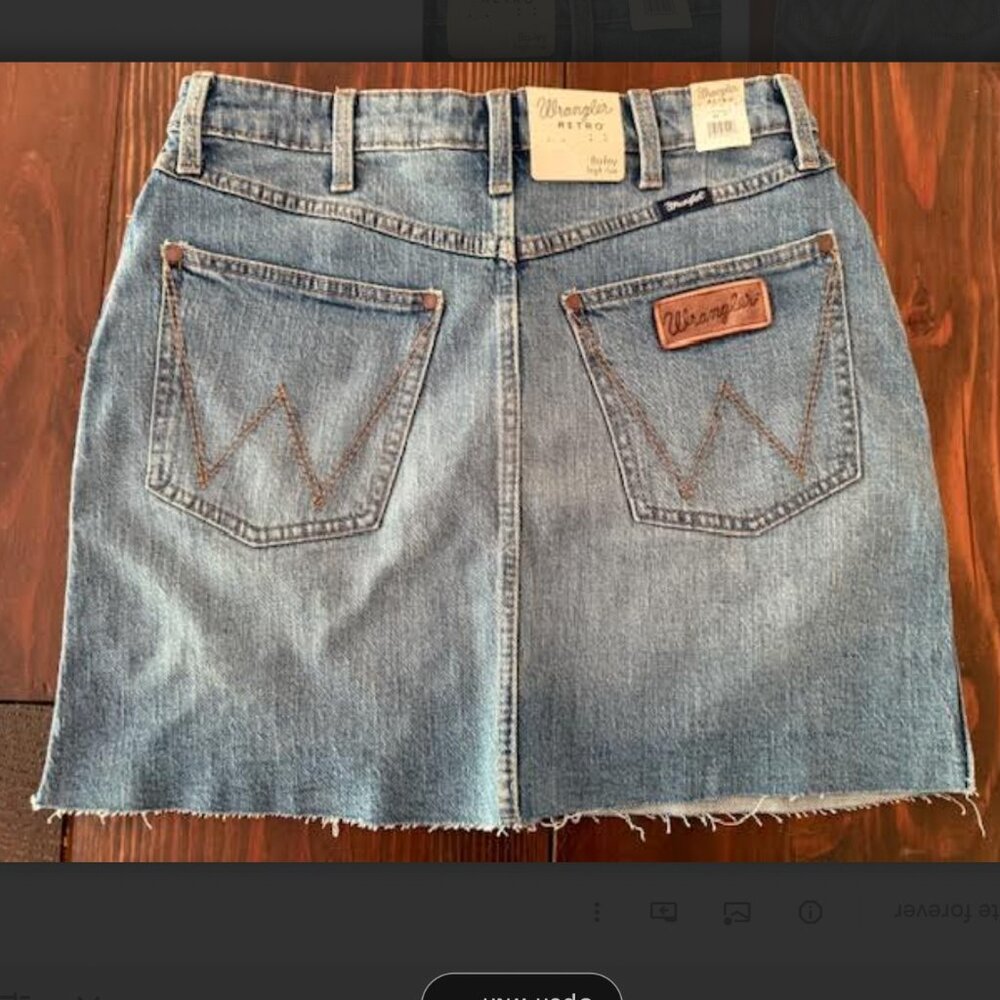 Wrangler NEW Retro Denim Jean Skirt Bailey Highrise Mini Blue Western Size 29/7